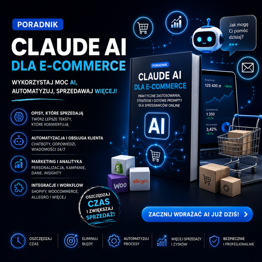 Claude AI w E-commerce - poradnik PDF: automatyzacja, opisy produktów i sprzedaż online z AI